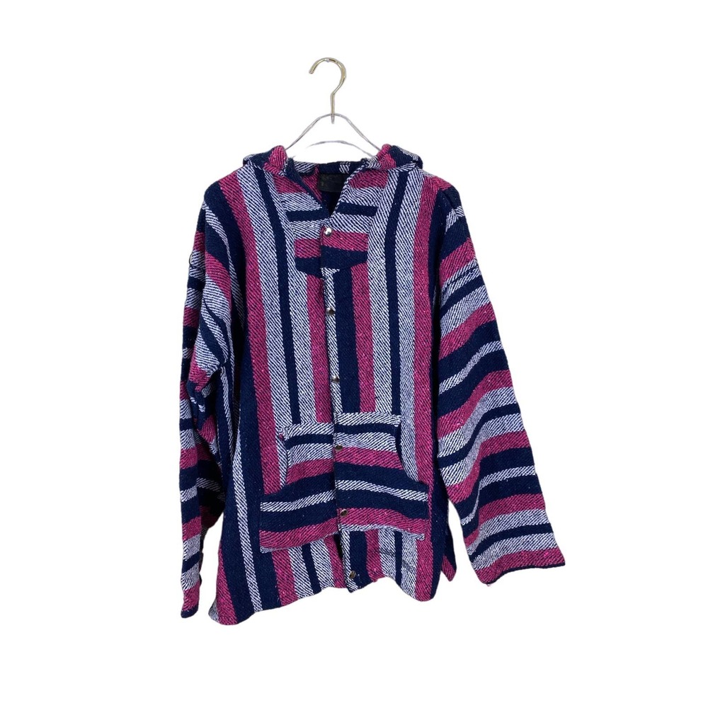 UO URban Outfitters Renewal Drug Rug Snap hoodie NWOT Large 90s - Picture 1 of 4